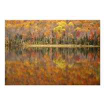 Autumn landscape with lake, Vermont, USA