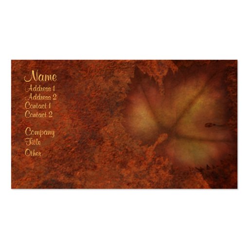 Autumn Leaf Business Cards (front side)