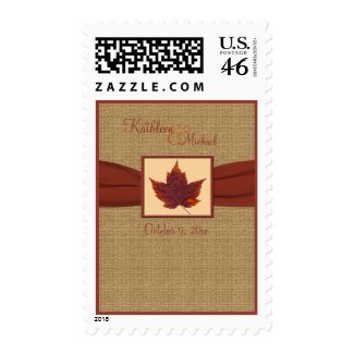 Autumn Leaf Monogrammed Postage stamp