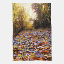 Autumn Leaf Path (HDR) kitchen Tea towel american mojo kitchen towels
