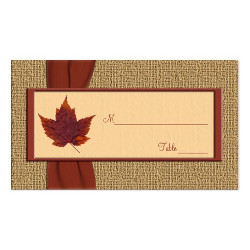 Autumn Leaf Placecards Business Card Template (back side)