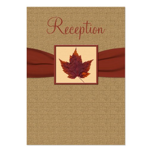 Autumn Leaf Reception Enclosure Card Business Card Template (front side)