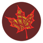 Autumn Leaf Round Stickers