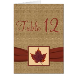 Autumn Leaf Table Number Card card