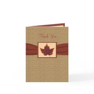 Autumn Leaf Thank You Note Card card