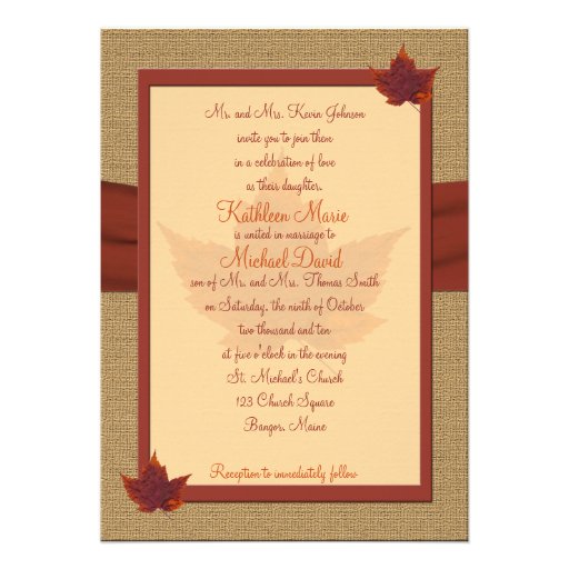 Autumn Leaf Wedding Invitation
