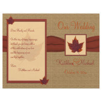 Autumn Leaf Wedding Program Custom Flyer
