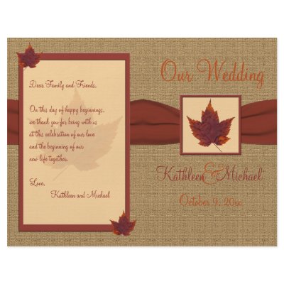 Autumn Leaf Wedding Program Custom Flyer by NiteOwlStudio