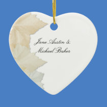 Autumn Leaves, A Fall Wedding Romantic Heart Christmas Ornament