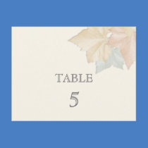 Autumn Leaves, A Fall Wedding Table Number Card Post Card