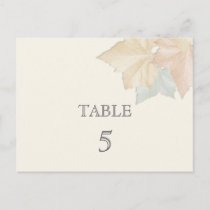Autumn Leaves, A Fall Wedding Table Number Card