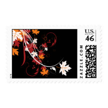 Autumn Leaves Abstract Postage Stamp