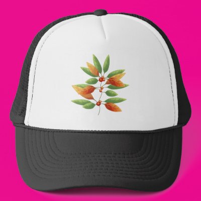 Autumn Leaves and Berries Trucker Hat Zazzle_hat