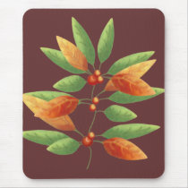 Autumn Leaves and Berries Mousepads