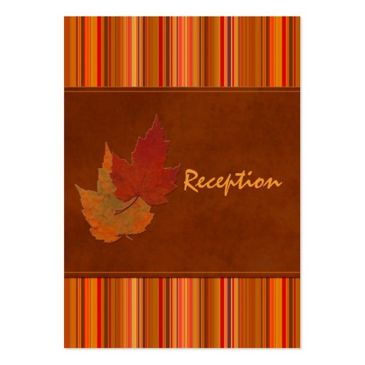 Autumn Leaves and Stripes Enclosure Card Business Card Templates (front side)