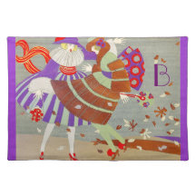 AUTUMN LEAVES AND WIND / FASHION MONOGRAM PLACE MATS