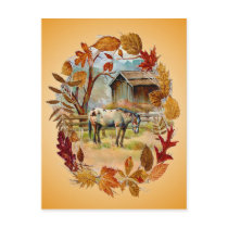 AUTUMN LEAVES & APPALOOSA by SHARON SHARPE postcards by sharonsharpe AUTUMN LEAVES & APPALOOSA by SHARON SHARPE postcards