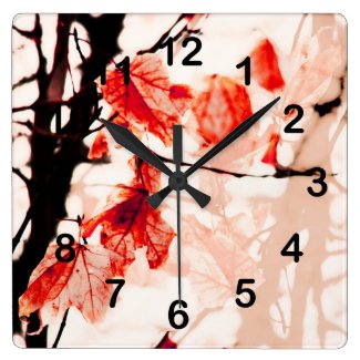 autumn leaves blues clock