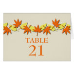 Autumn Leaves Border Table Card, Orange/Yellow