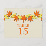 Autumn Leaves Border Table Postcard, Orange/Yellow