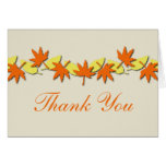 Autumn Leaves Border Thank You Card, Orange/Yellow