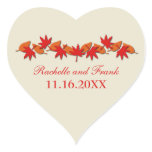 Autumn Leaves Border Wedding Stickers, Red/Orange