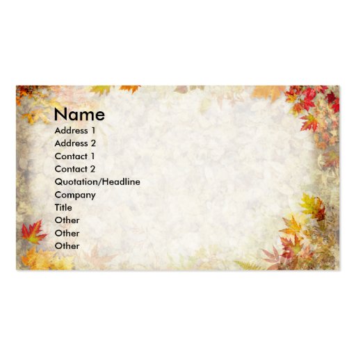 Autumn Leaves Business Card (front side)