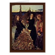 Autumn Leaves By Millais John Everett Greeting Card
