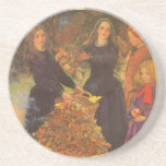 Autumn Leaves by Millais, Vintage Victorian Art Drink Coaster