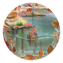 AUTUMN LEAVES CANOE by SHARON SHARPE stickers by sharonsharpe AUTUMN LEAVES CANOE by SHARON SHARPE stickers