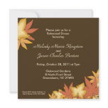 Autumn Leaves Chocolate Brown Square Invitations