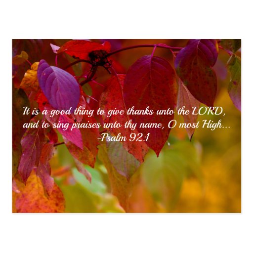 Autumn Leaves Christian Bible Verse Psalms Postcard Zazzle