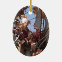 Autumn Leaves Collecting in Tree Christmas Tree Ornaments