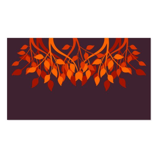 Autumn Leaves Custom Place Cards Business Card Template (back side)