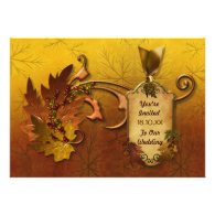 Autumn Leaves Fall Wedding Invitation