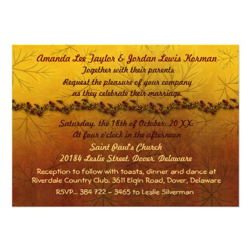Autumn Leaves Fall Wedding Invitation