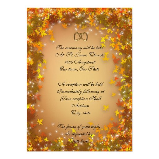 Autumn leaves Fall wedding Invitation