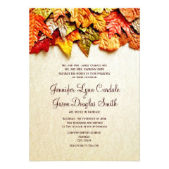 Autumn Leaves Fall Wedding Invitations