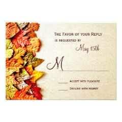 Autumn Leaves Fall Wedding RSVP Cards