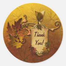 Autumn Leaves Fall Wedding Sticker Favor
