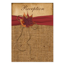 Autumn Leaves, FAUX Burlap Enclosure Card business cards