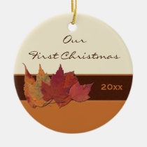 Autumn Leaves First Christmas Keepsake Ornament ornaments