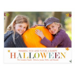 Autumn Leaves Halloween Photo Card Postcard postcards