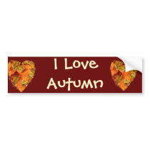 Autumn leaves heart bumper stickers