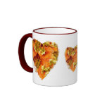Autumn leaves heart coffee mug