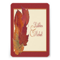 Autumn Leaves II Monogrammed Wedding Invitation 2 invitations
