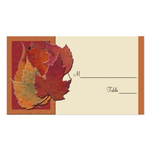 Autumn Leaves II Placecards Business Cards (back side)