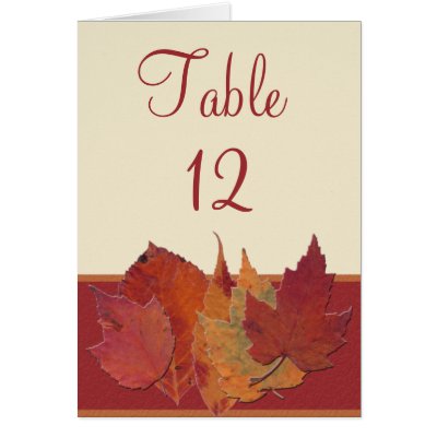 Autumn Leaves II Reception Table Card