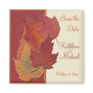 Autumn Leaves II Save the Date Magnet magnet