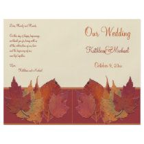 Autumn Leaves II Wedding Program Flyer